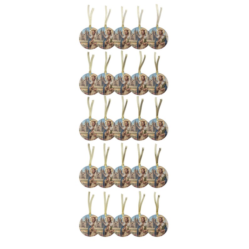 Ornement de Noël en verre représentant Saint Louis IX, cadeau de dévotion catholique image 19