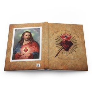 Sacred Heart Prayer Journal, Catholic Hardcover Notebook, Devotional Gift for Catholic Mom, Confirmation or Christmas image 6