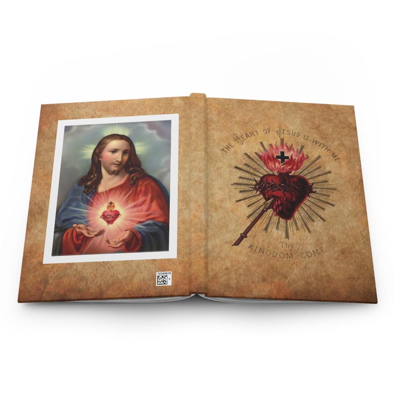 Sacred Heart Prayer Journal, Catholic Hardcover Notebook, Devotional Gift for Catholic Mom, Confirmation or Christmas image 6