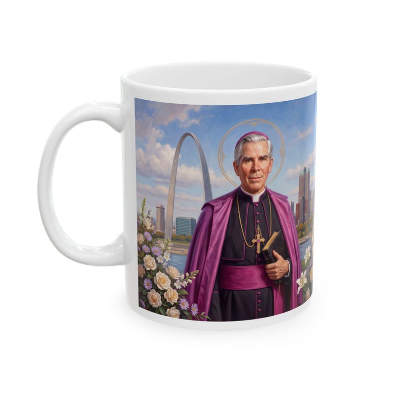 Blessed Fulton Sheen Coffee Mug, Catholic Archbishop Drinkware, Gift for Priest or Catholic Home image 2