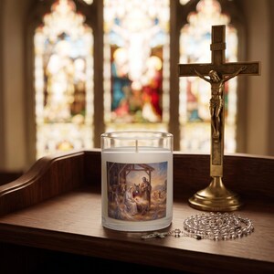 Styled photograph of Christmas glass candle