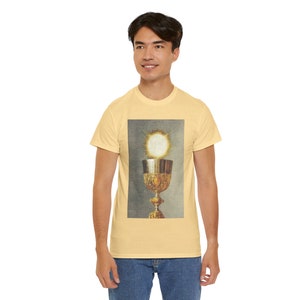 Eucharist Host Chalice Eucharistic Revival Unisex Heavy Cotton Tee TShirt T Shirt - Catholic Christian Church Unique Evangelization Gift