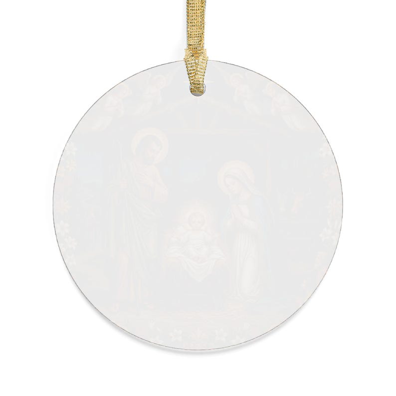 Acrylic Nativity Ornament, Catholic Stocking Stuffer, Clear Christmas Tree Ornament for Family Parish Gift Exchange image 5