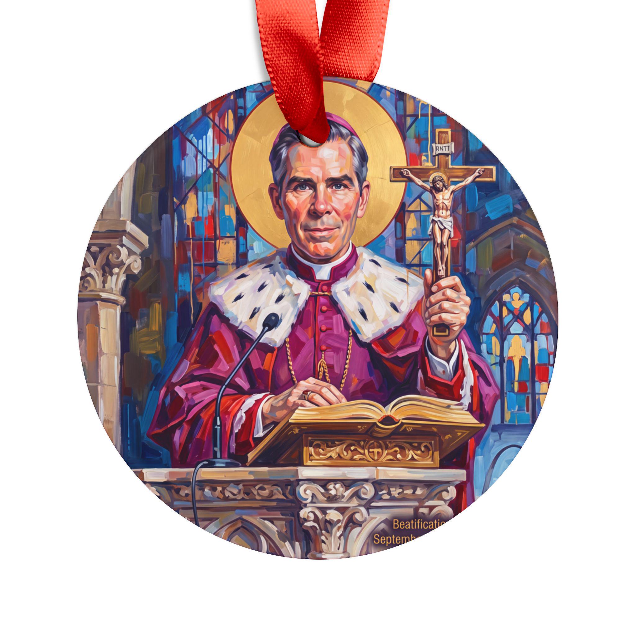 Blessed Fulton Sheen Acrylic Ornament, Catholic Christmas Tree Decoration