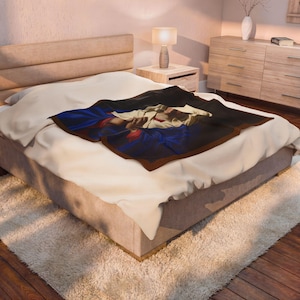 Virgin Mary Prayer Blanket, Catholic Marian Devotional Throw, Our Lady Gift for Mom, Confirmation, Christmas image 7