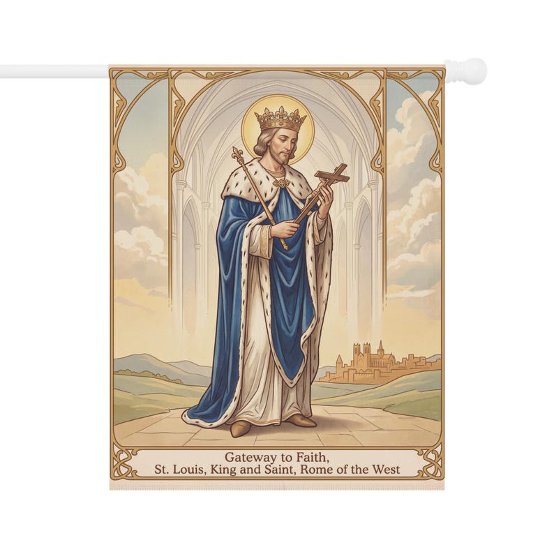 Saint Louis Skyline Garden Flag, Rome of the West Catholic Banner, Cathedral Outdoor Decor image 6