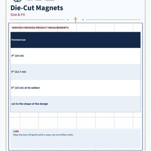 Size and fit chart for the Christmas Catholic gift