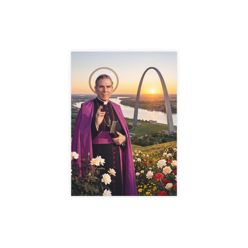 Blessed Fulton Sheen Postcards with Envelopes, Archbishop Stationery Gift Set image 1