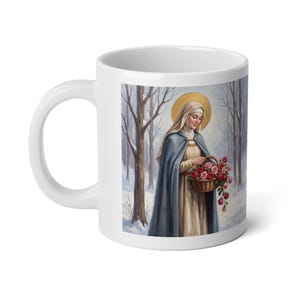 Saint Elizabeth of Hungary Jumbo Coffee Mug, Hospital Worker Gift, Charity Saint image 4