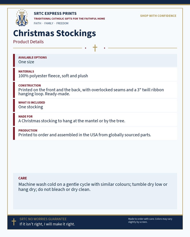 Product details card for the St. Nicholas Catholic gift