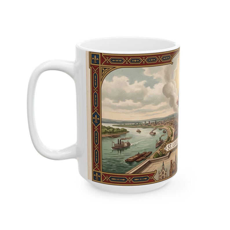 Saint Louis Rome of the West Mug, Catholic King Devotional Coffee Cup, Traditional Sacred Art image 3