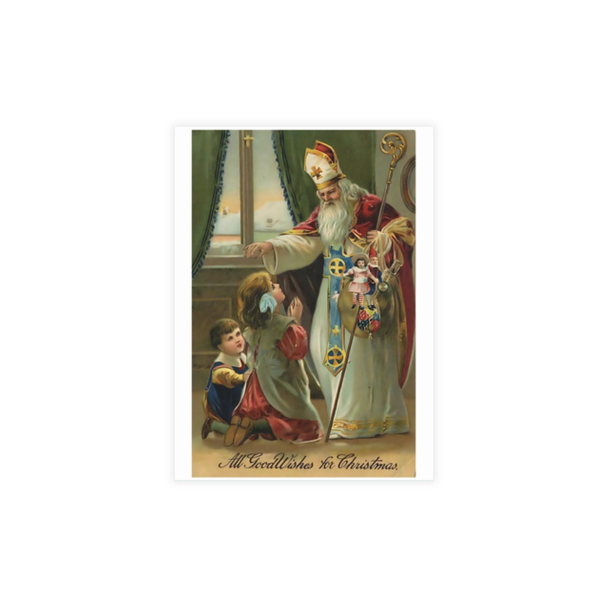 St. Nicholas Note Cards with Envelopes, Catholic Stationery Gift Set