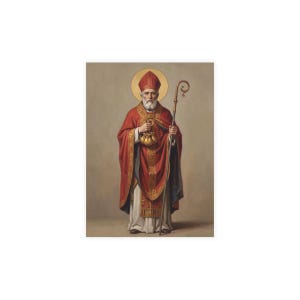 Styled photograph of St. Nicholas Catholic gift, front cover