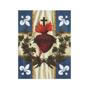 Jesus Sacred Heart Flag Catholic Christian Home and Garden Banner - Show your faith outdoors! image 3