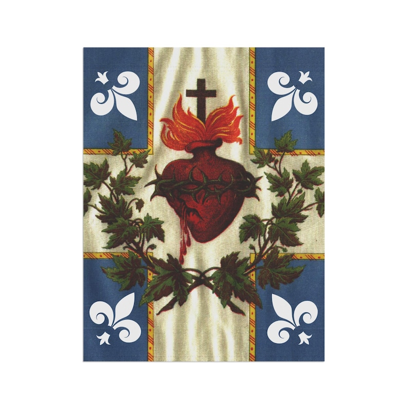 Jesus Sacred Heart Flag Catholic Christian Home and Garden Banner - Show your faith outdoors! image 3