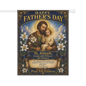 Drapeau de jardin Saint Joseph, cadeau pour la fête des pères catholique, bannière de dévotion extérieure pour la maison catholique image 7