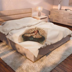 Virgin Mary Velveteen Plush Blanket, Marian Catholic Throw Blanket, Our Lady Devotional Gift for Catholic Home or Prayer Space image 5