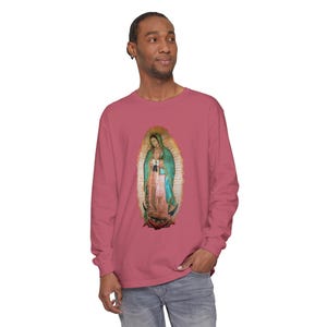 Our Lady of Guadalupe Long Sleeve Shirt, Catholic Gift for Him or Her, Marian Devotional Apparel image 9