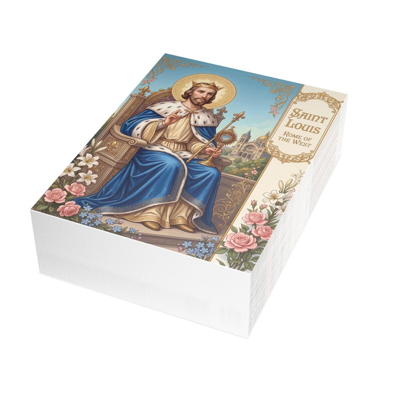 Saint Louis Note Cards, Traditional Catholic Stationery, King Louis IX Devotional Gift, Fulton Sheen Beatification 2026 image 17