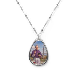 Blessed Fulton Sheen Oval Necklace, Catholic Jewelry Gift, Pendant for Women or Men image 1