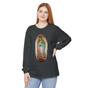 Our Lady of Guadalupe Long Sleeve Shirt, Catholic Gift for Him or Her, Marian Devotional Apparel image 8
