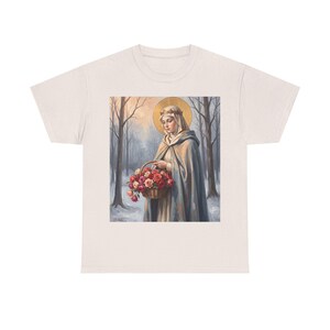 Camiseta de Santa Isabel de Hungría, regalo para trabajadores de hospitales, camiseta solidaria de la santa. imagen 6
