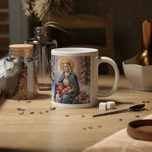Saint Elizabeth of Hungary Jumbo Coffee Mug, Hospital Worker Gift, Charity Saint image 1
