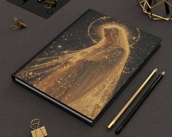 Hardcover Journal, Blessed Mother Mary Lined Pages Inside, Catholic Priest Mom Dad Student Gift, Notebook, Diary, Planner, 5 x 7, Ave Maria