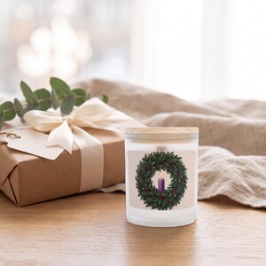The First Sunday of Advent frosted glass candle