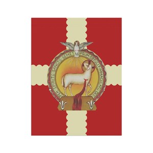 Precious Blood of Jesus Garden Flag, Catholic Lamb of God Outdoor Banner, Sacred Heart Devotional Yard Flag image 8