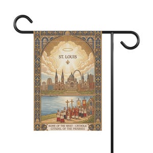 Saint Louis Skyline Garden Flag, Rome of the West Catholic Banner, Cathedral Outdoor Decor image 2