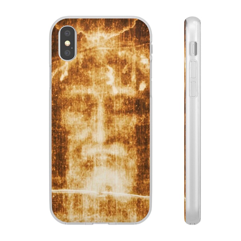 Shroud of Turin Phone Case, Holy Face of Jesus Catholic Gift, Flexi TPU iPhone Android Case for Dad or Pastor image 5