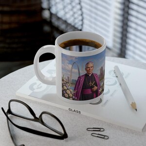 Blessed Fulton Sheen Jumbo Mug, Large Catholic Coffee Cup, Archbishop Evangelization Gift image 6