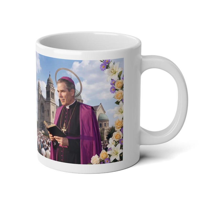 Blessed Fulton Sheen Jumbo Coffee Mug, Large Catholic Gift for Priest, Apologist, or Dad image 1