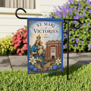 St. Mary of Victories Garden Flag, Catholic Outdoor Banner, Marian Devotional Flag for Home Shrine image 6