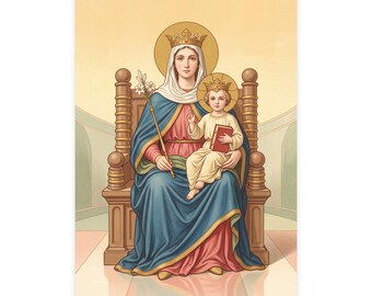Tarjetas de felicitación de Nuestra Señora de Walsingham, reverso en blanco para escribir, juego devocional mariano.