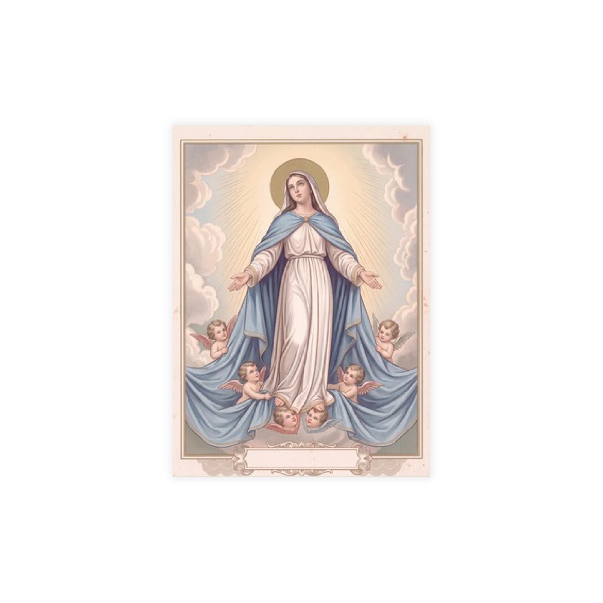 Assumption of Mary Postcards with Envelopes, Set of 10/30/50, Marian Feast Day Stationery