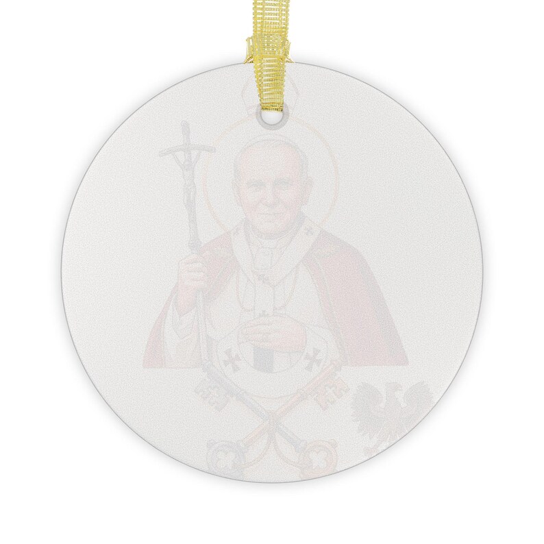 Adorno de cristal de Juan Pablo II, decoración navideña católica, regalo devocional papal imagen 2