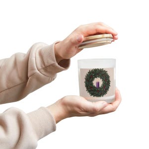 Photograph of First Sunday of Advent frosted glass candle