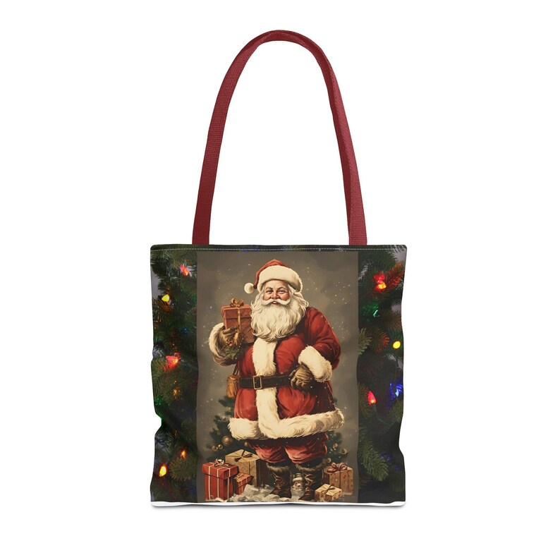 Old Fashioned Santa Claus Tote Bag, Traditional Catholic Christmas Gift, Vintage St. Nicholas Bag for Mom or Dad image 8