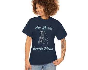 Ave Maria T-Shirt, Virgin Mary Catholic Tee