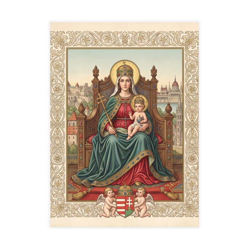Our Lady of Hungary Note Cards, Marian Devotional Prayer Cards, Catholic Stationery image 2