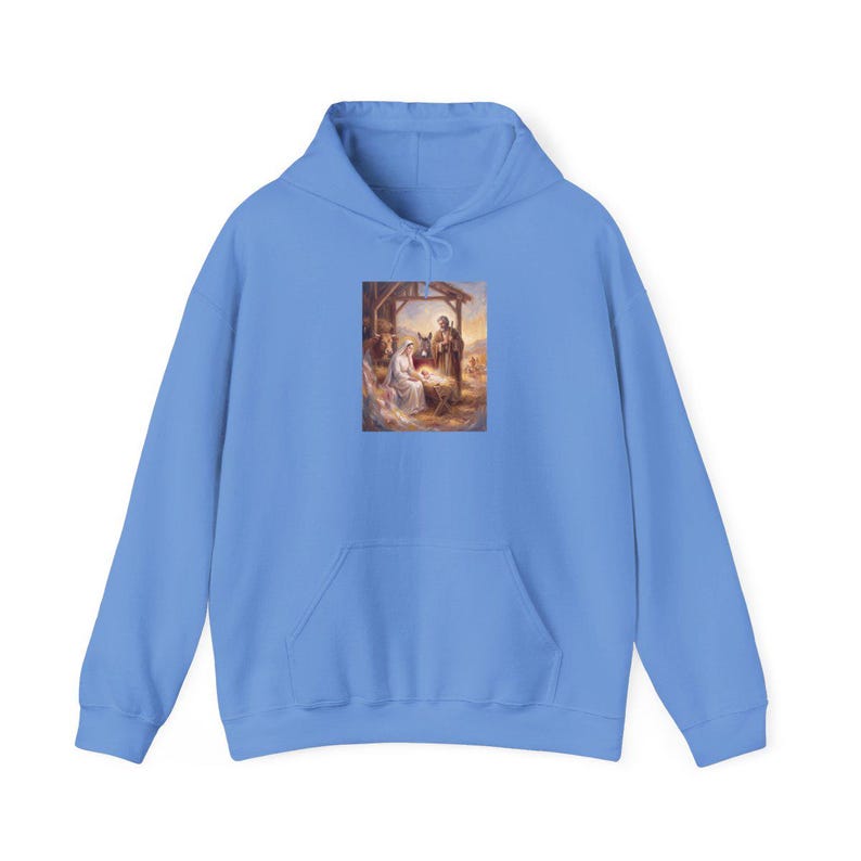 Photograph of Christmas hoodie, front view
