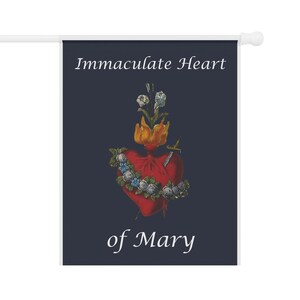 Immaculate Heart of Mary Garden Flag, Catholic Outdoor Banner, Marian Gift for Mom, Prayer Garden or Catholic Home image 6