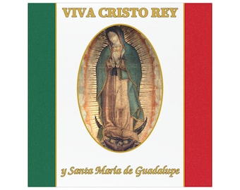 Aimant de voiture Viva Cristo Rey, Notre-Dame de Guadalupe, Aimant Cristero catholique mexicain, 5x5