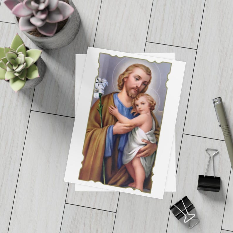 St. Joseph Note Cards, Patron of Universal Church, Catholic Stationery Gift image 15