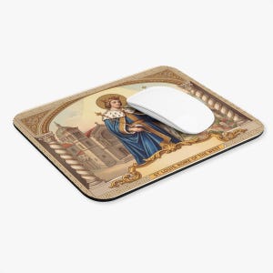 Saint Louis IX Mouse Pad, Catholic Desk Accessory, Traditional Royal Saint image 3