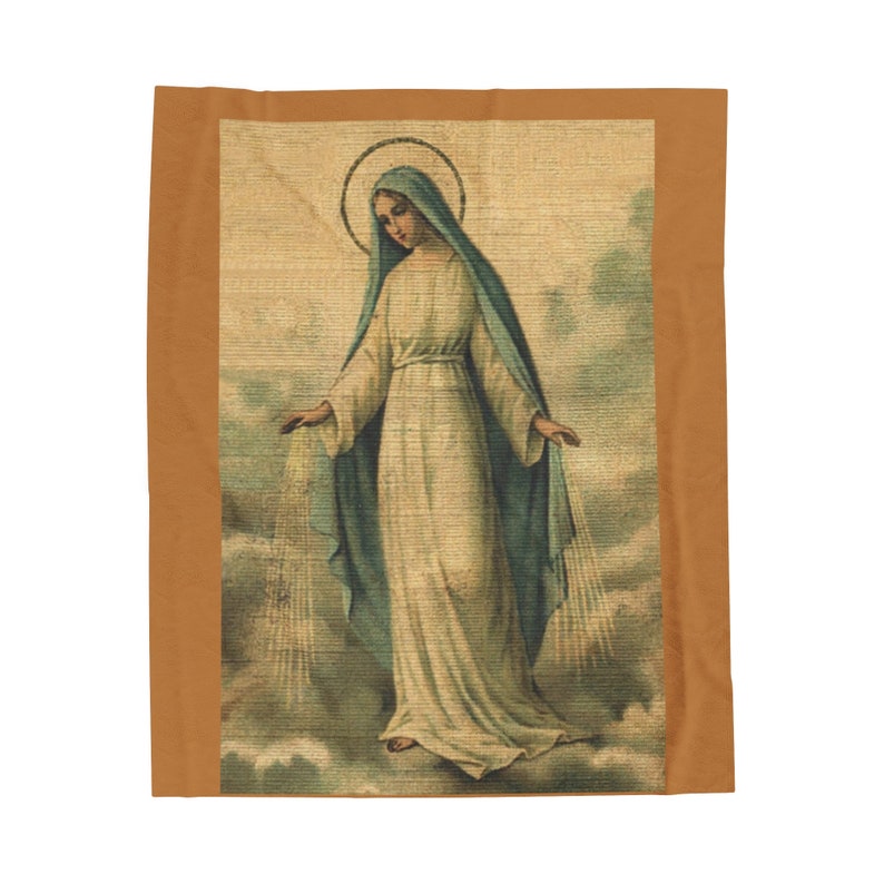 Jungfrau Maria Antike Heilige Karte (USA) Plüsch Decke Samt Katholisch Christliches Geschenk Bild 10