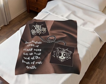 Immaculate Heart of Mary Blanket, Catholic Prayer Throw for Marian Devotion, Blessed Mother Gift