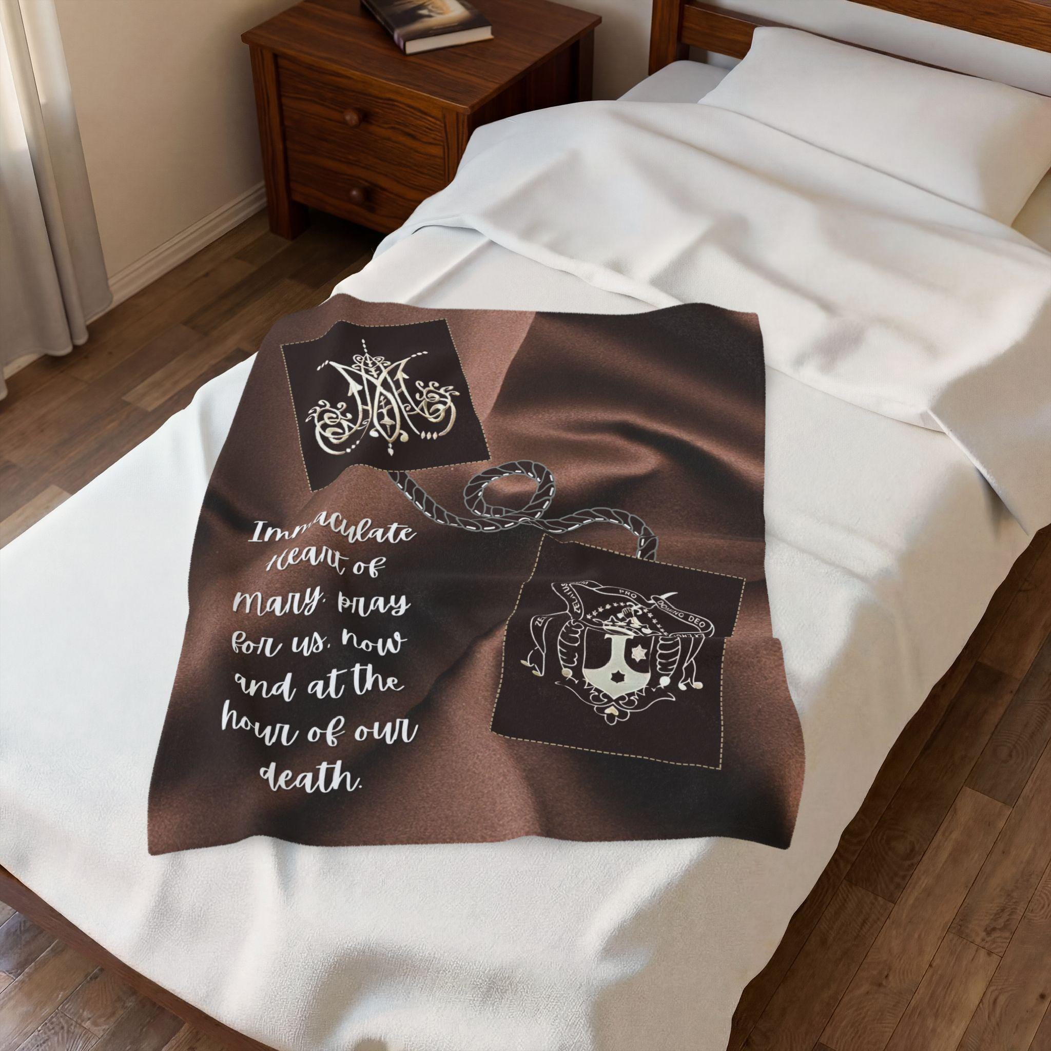 Immaculate Heart of Mary Blanket, Catholic Prayer Throw for Marian Devotion, Blessed Mother Gift